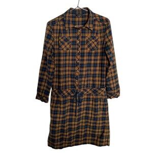 J. Peterman Flannel Plaid Dress
